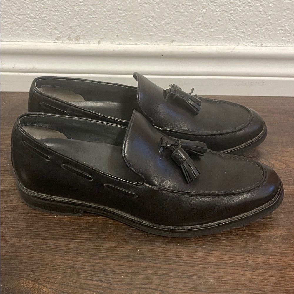 Sperry Gold Cup Black Leather Tassel Loafers
